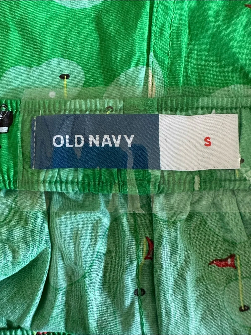 Old Navy Golf Course Print Boxer Shorts Men's Small Green Novelty Lounge Sleep